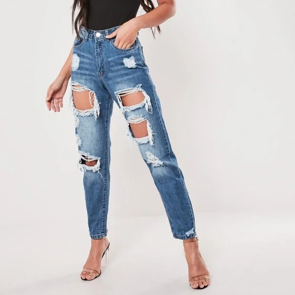 Missguided Jeans Missguided Riot High Rise Ripped Jeans Poshmark